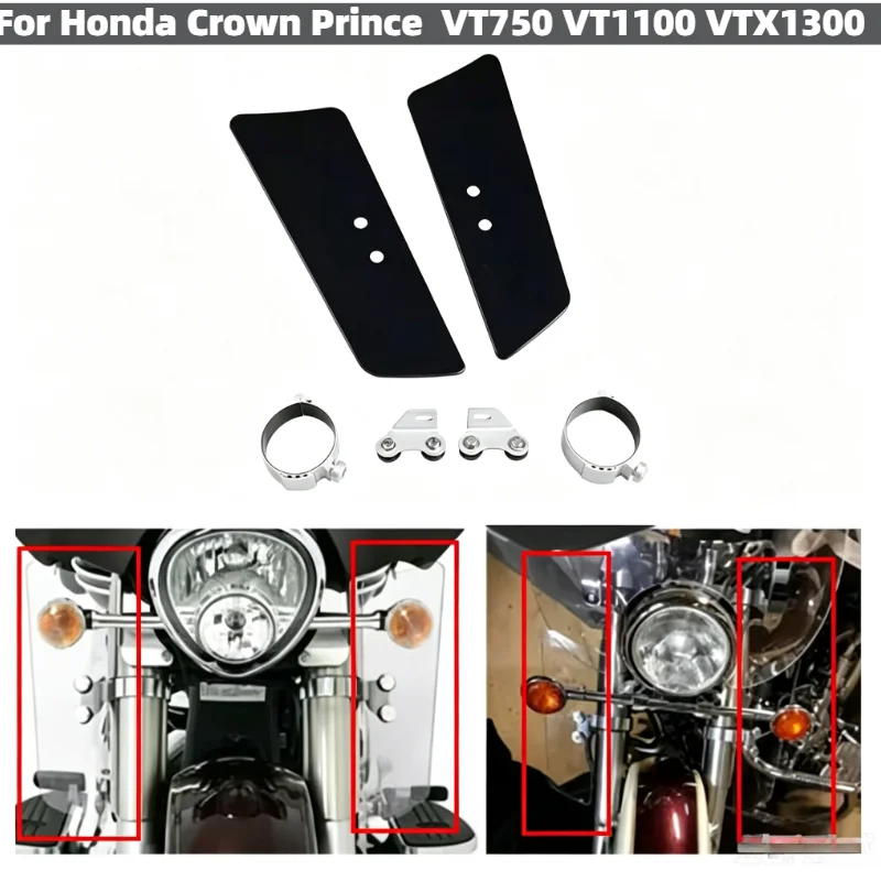 Motorcycle universal side wing bracket windshield accessories for Honda Crown Prince VT 1100 750 VT750 VT1100 VTX1300