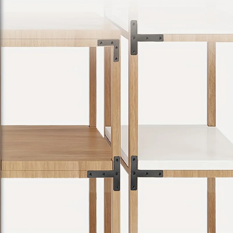 Multi-size T-Type Flat Angle Bracket Wooden Furniture Support Corner Plate for Fixed Connection No Screws Included