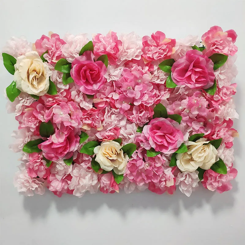 Roze Zijde Roos Bloem Muur Kunstbloem Achtergrond Paneel voor Bruiloft Baby Douche Verjaardag Thuis Feestdecoratie Kamer Decor