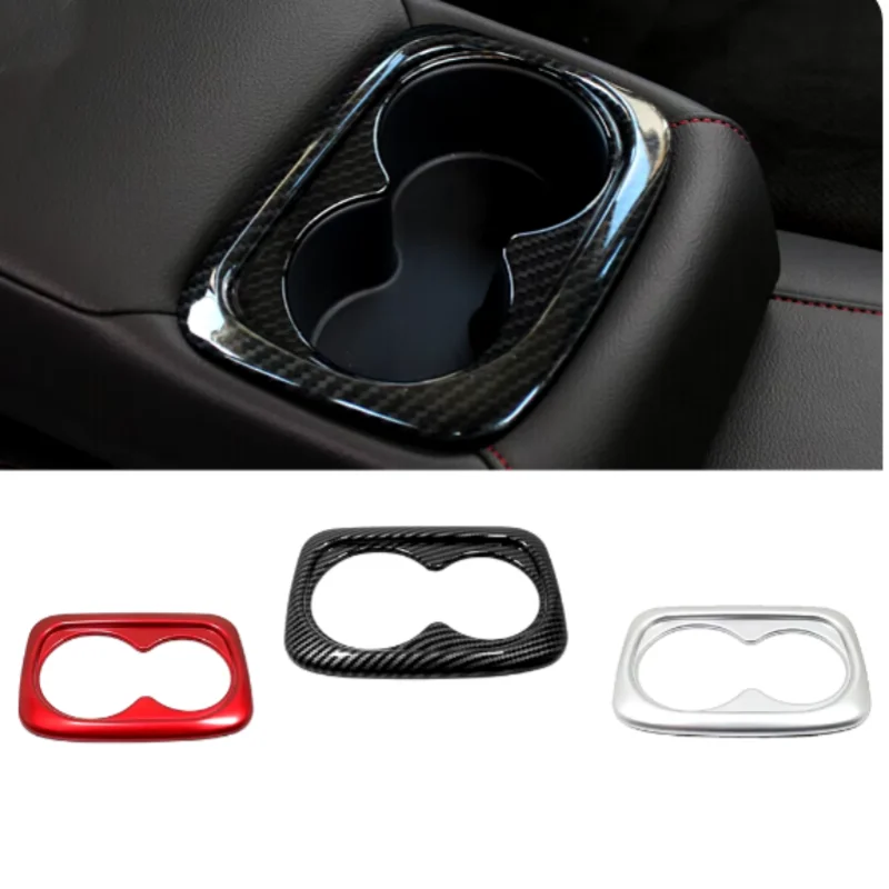 

For Honda Civic 1 11th Gen 2022 2023 Carbon Fiber Car Rear Center Armrest Water Cup Mat Decoration Accesorios