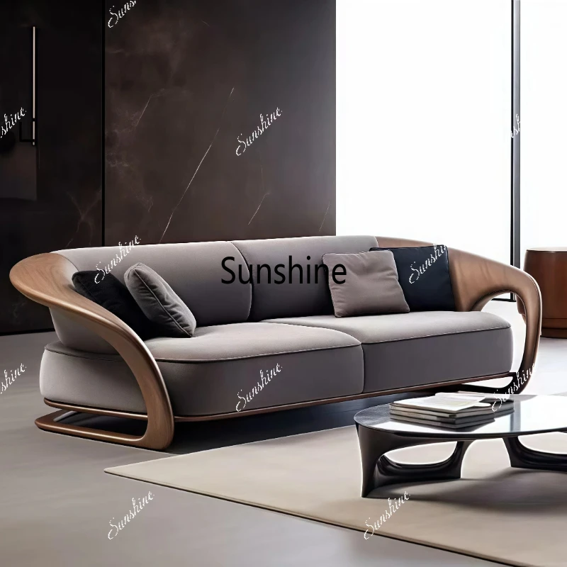 

Диван из орехового дерева, 3-местный диван, диван для гостиной, квартиры, 86 дюймов, подушка из массива дерева