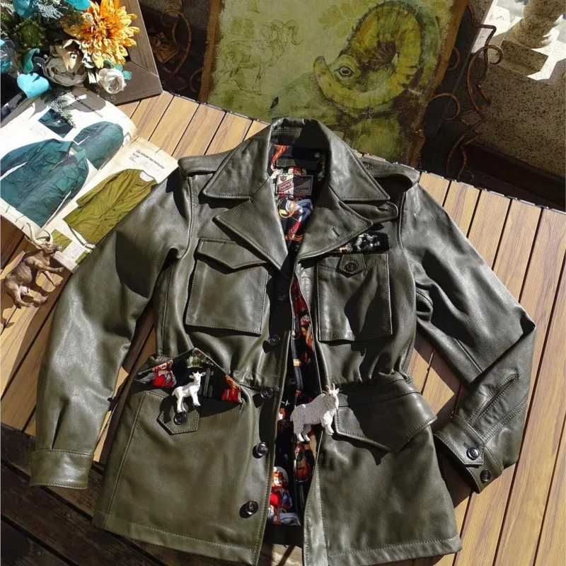 

A new style of light luxury sturdy leather windbreaker and coat