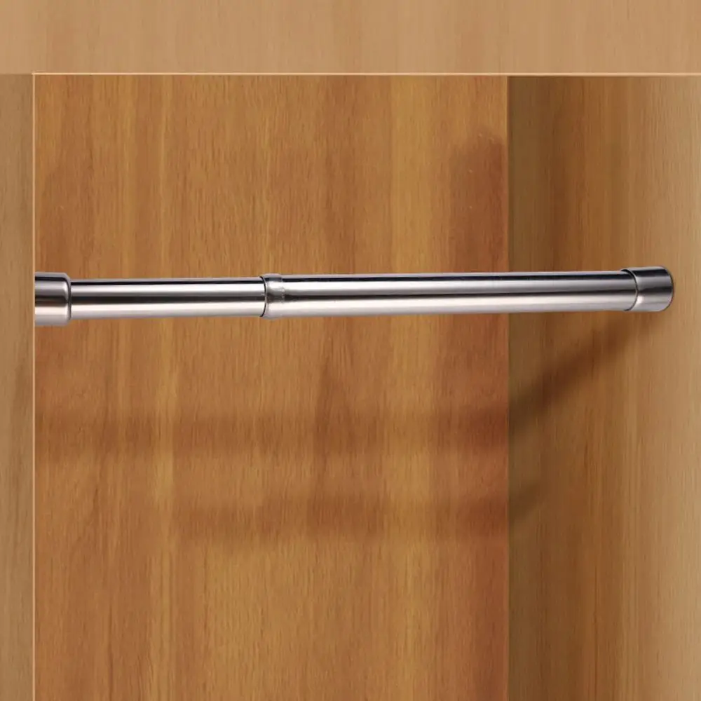 Useful Extendable Stainless Steel Wardrobe Clothes Rod Adjustable Closet Rail Pole Curtain Telescopic Hanging Rod