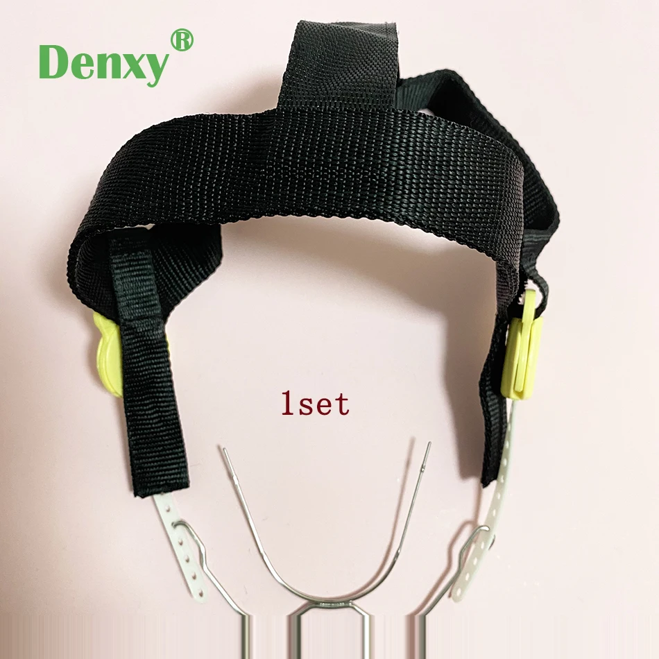 Denxy 1 Set Dental-Kieferorthopädische Kopfbedeckung mit Sicherheitsknopf, Gesichts-Schleife und Rückwärtszug für zahnmedizinische Anwendungen – Detail 4