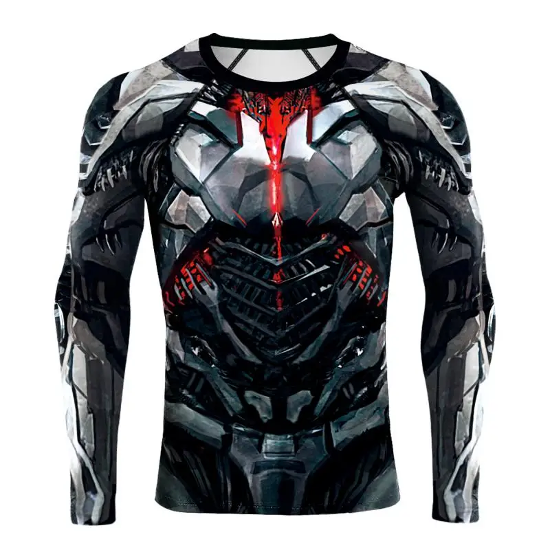 Superhero Cosplay T-Shirts for Men Iron Costumes Halloween Compression Shirt Quick Dry Breathable Workout Tops Male Novelty Tee