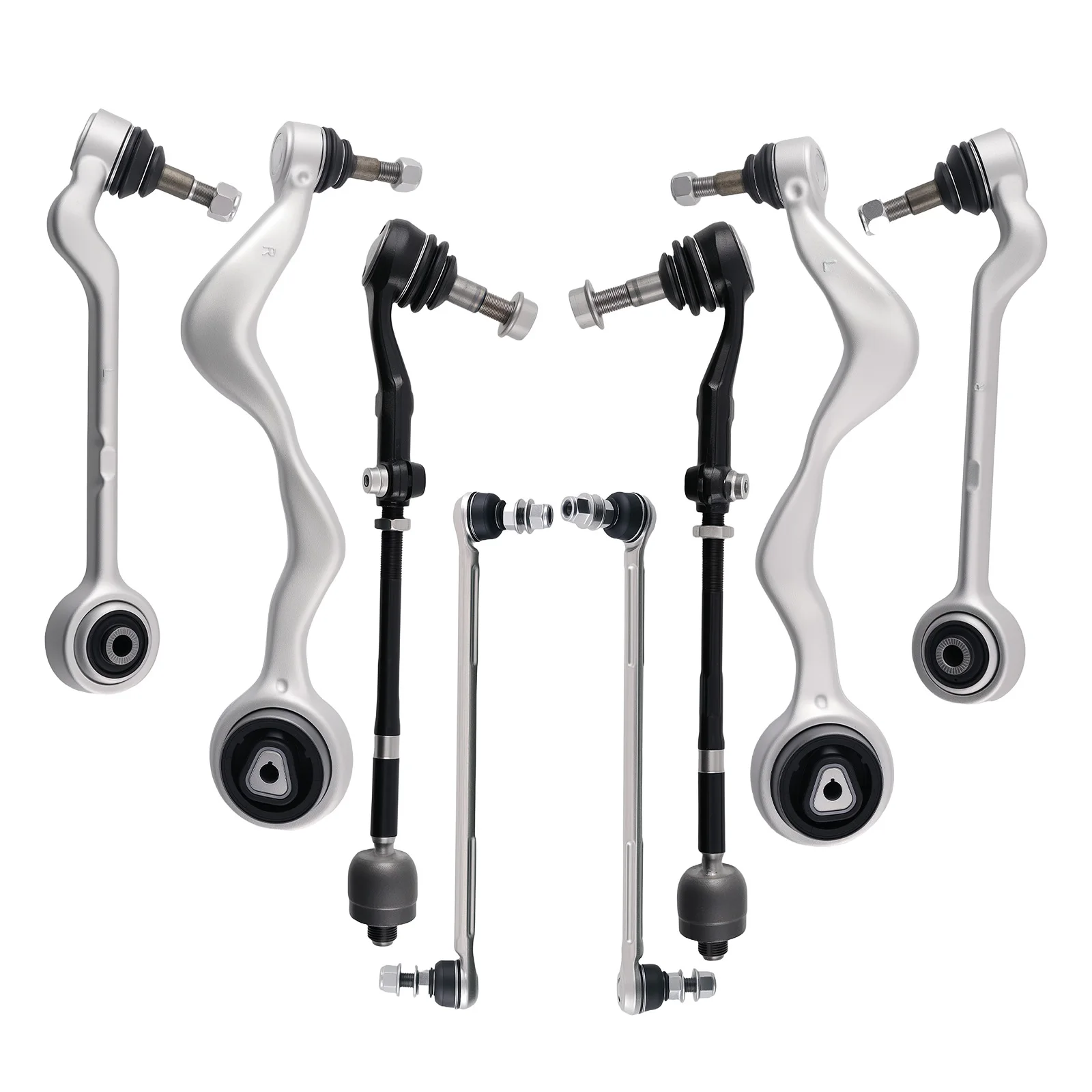 MaXpeedingrods 8pcs Front Control Arm Bar Link Tie Rod End Kit For BMW E90 328i 335i E82 128i 3-SERIES 1-SERIES