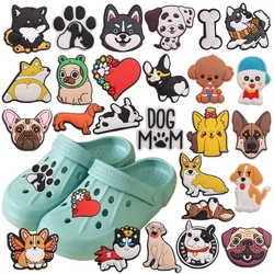 26pcs Animals Dog Husky PVC Shoe Charms Accessories Shoes Decorations Designer Ornaments Fit Bracelets Gift Kids Xmas Gift