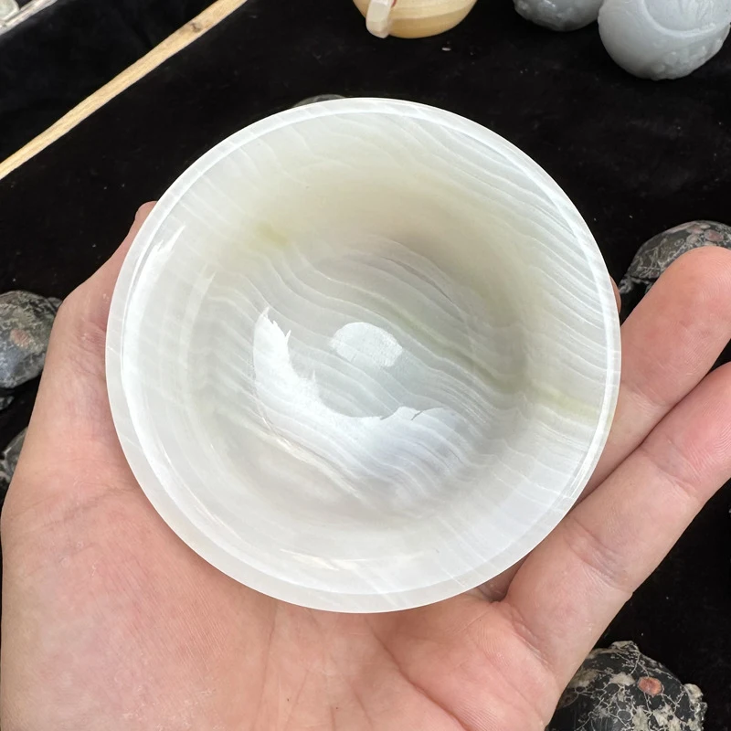 Manufacturer wholesale Afghan jade blue and white jade bowls, master cups for kung fu tea tasting, decorative jade crafts live s