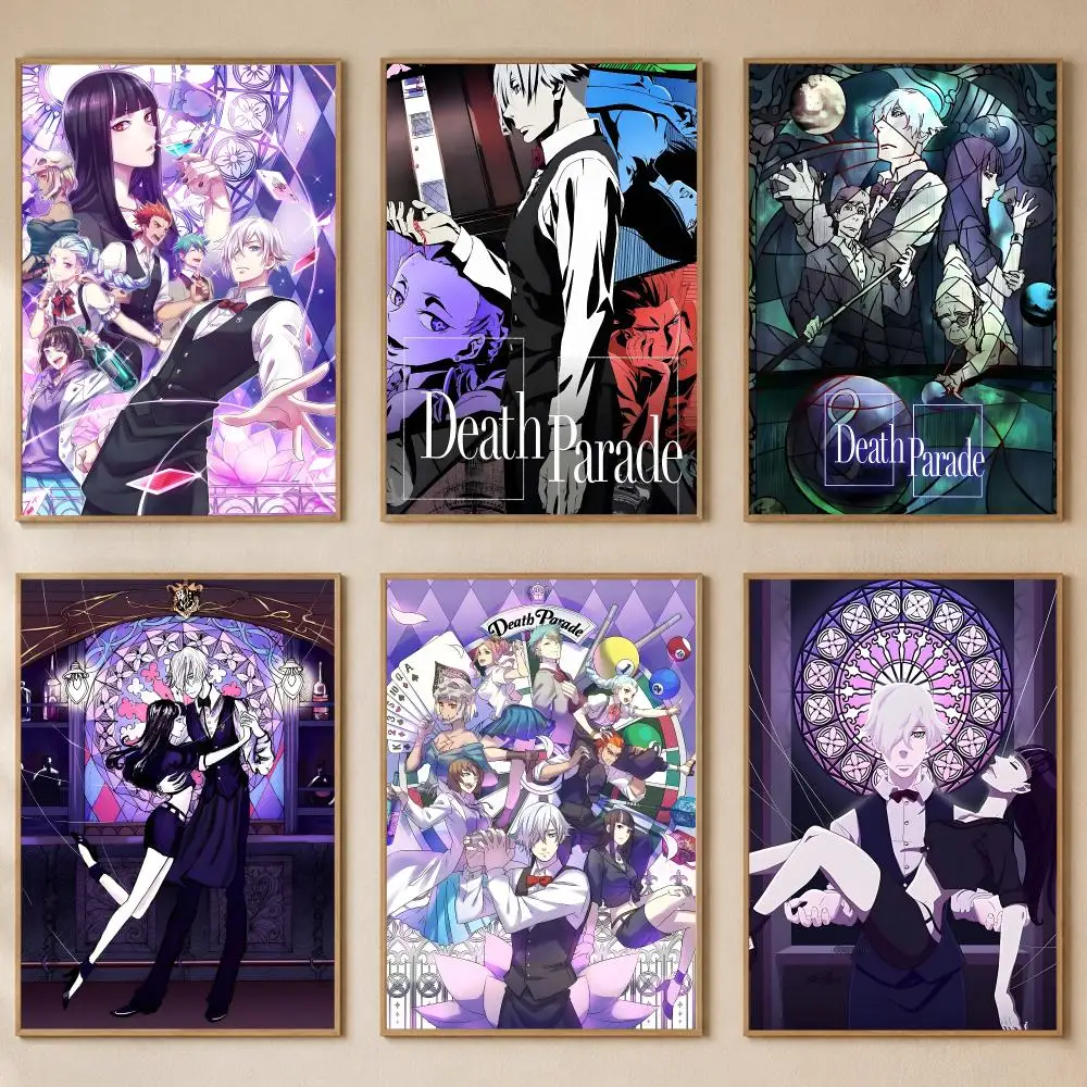 Thriller Anime D-Death Parade Poster PP Self-Adhesive Bedroom Gaming Cafe/Bar Vintage Aesthetic Decor Ideal Gift