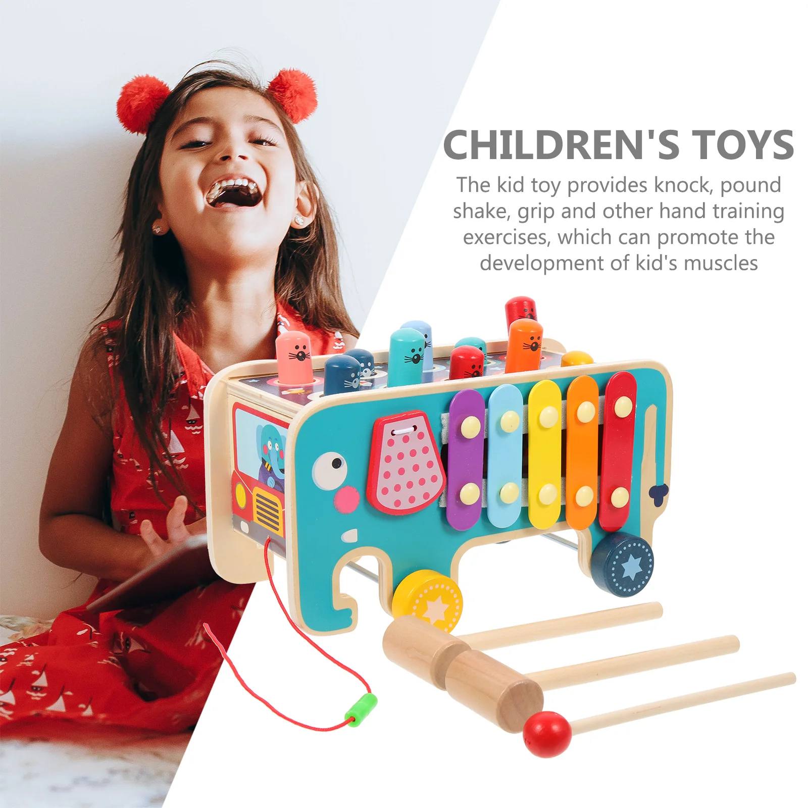 1 conjunto de martelo de madeira batendo educacional mão coordenação instrumento musical bebê aprendizagem precoce percussão brinquedo brilhante