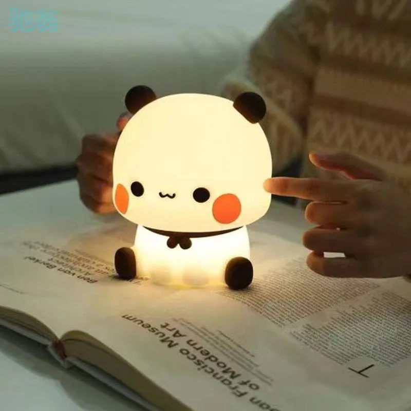 New Panda One Two Patting Light Charging Silicone Atmosphere Night Light Soft Light Sleep With Eye Protection For Girls