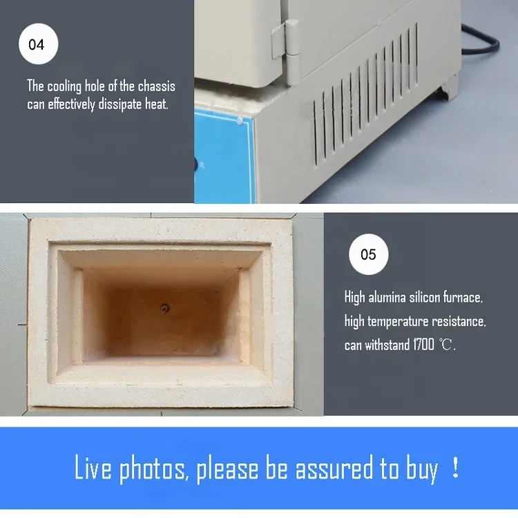Мини 1200-градусная высокотемпературная лабораторная керамическая муфельная печь