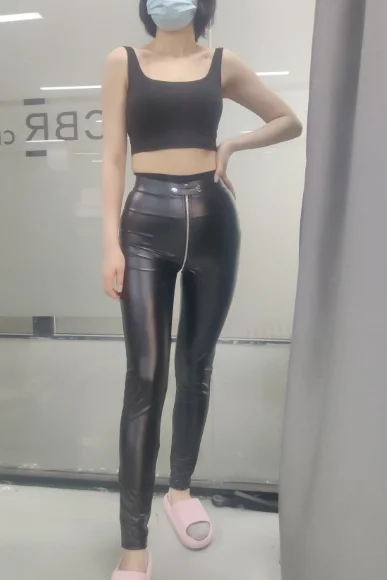 Sexy Women Pu Pants 2024 Black Fitness Slim High Waist Pencil Pants Zipper Pocket Streetwear Faux Leather Trousers for Women