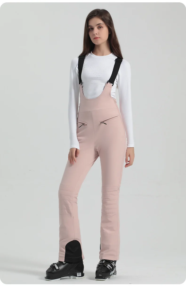 2024 Gsou Schnee Winter Skihose Frauen Snowboard Riemen Hose hohe Taille elastisch wind dicht wasserdicht verdicken Thermal für den Außenbereich – Detail 11