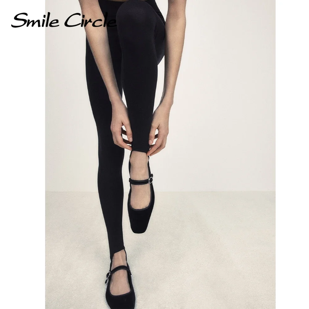 Smile Circle Velvet Mary Jane Ballerinas Damenschuhe Leopardenmuster Bequeme weiche flache Schuhe mit runder Zehenpartie für Damen