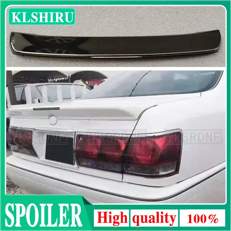 Tylna owiewka Spoiler dla TOYOTA CROWN sportowiec V 2000-2004 rok wysokiej jakości ABS czarny błyszczący dekoracja skrzydła samochodu Spoiler