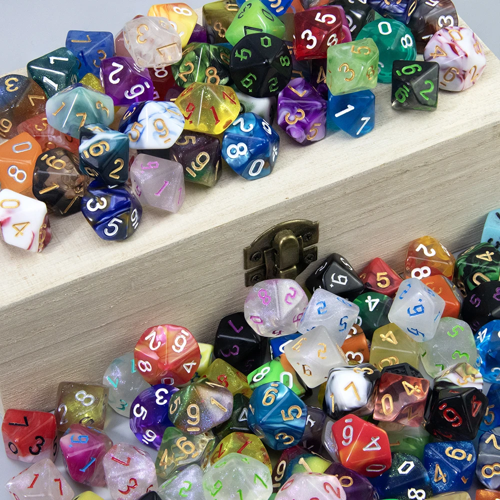 Random Polyhedral 10 Sided Dice Durable Plastic D10 Dice for Table Game Accessories