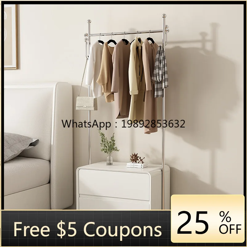 

LYY Cream Style Solid Wood Lacquer Bedside Coat Rack Integrated Floor-standing Home Light Luxury Simple Modern Storage Cabinet