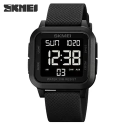 Skmei erkekler Alarm Chrono saat 5Bar su geçirmez askeri saatler LED ekran şok dijital saat Reloj Hombre açık izle 1894