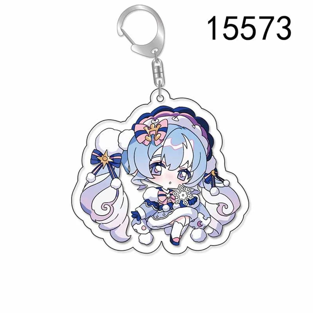 Hot Lovely Anime Character Virtual Singer idol  Accessories Acrylic Keychain For Children Or Fans Gifts 6cm