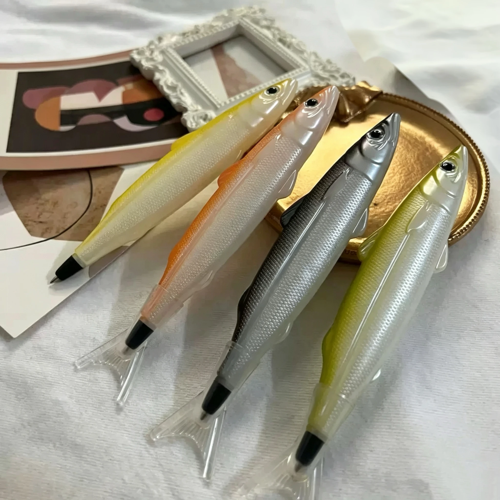 Lustiger Stift im Salzfisch-Stil, Kreativer und Urkomischer Realistischer Salzfisch-Kugelschreiber 0,5mm Schwarzer Gelstift, Geschenk