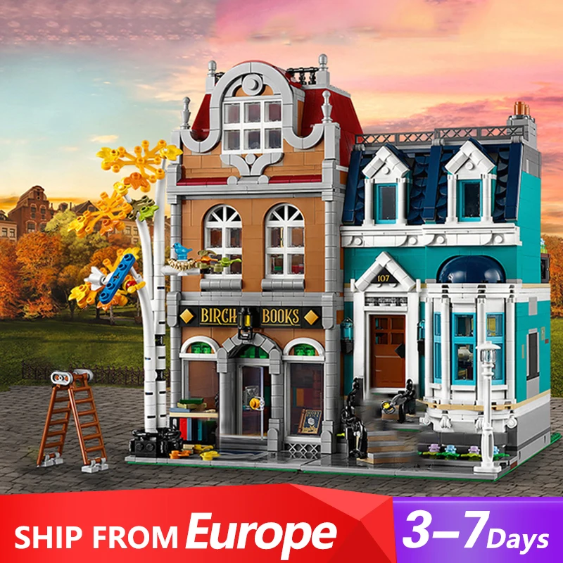 Creative Expert Modular Buildings MOC 10270 Bookshop Model 2504PCS Building Blocks Brick Puzzle Toys for Adult Kids Gift Set