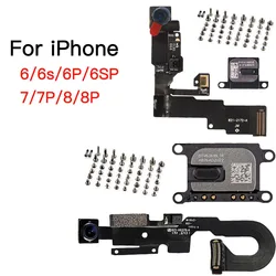 Face Front Camera With Proximity Sensor Flex Cable + Ear Piece Sound Speaker And Full Set ScrewsFor iPhone 6 6s 7 8 Plus