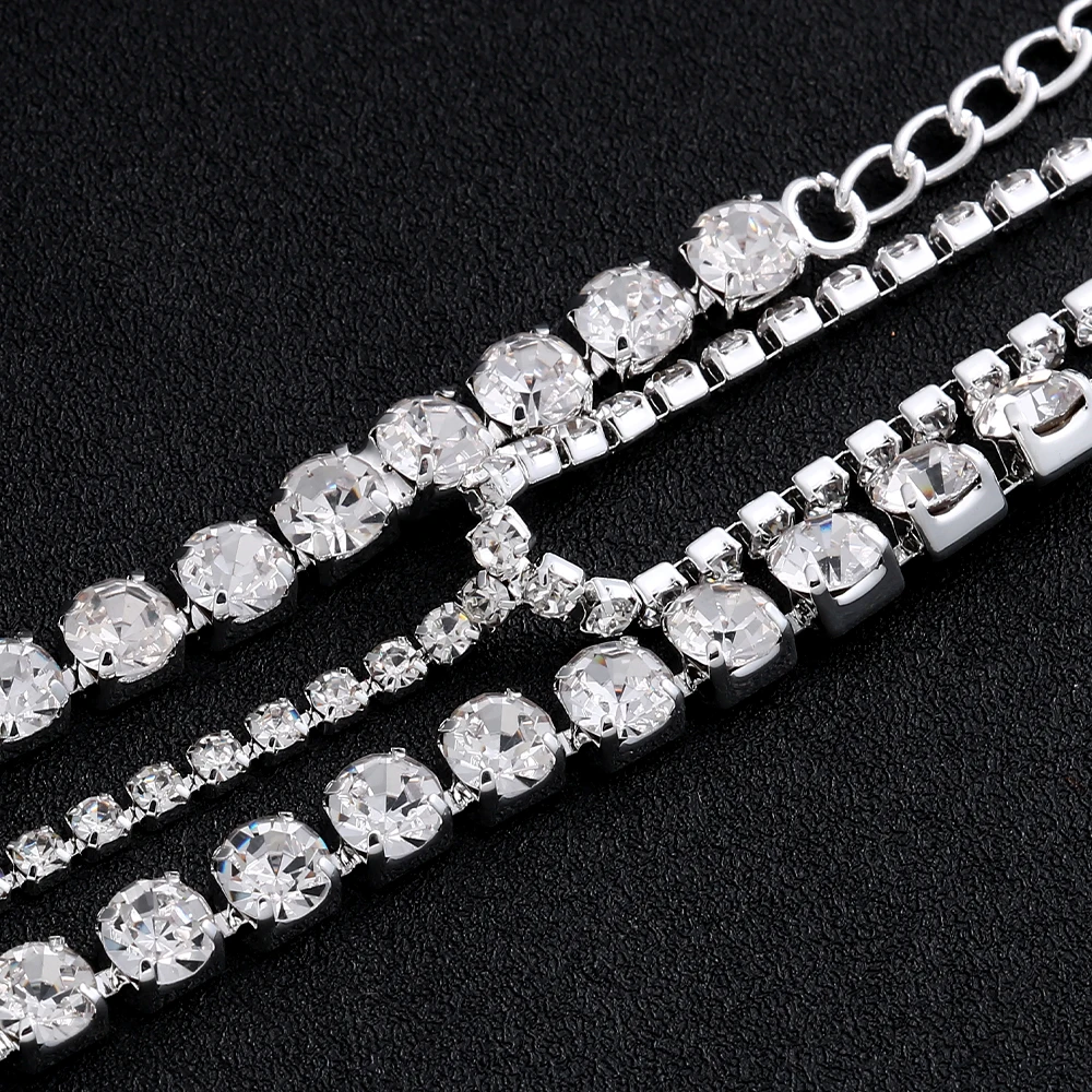 Stonefans Rave Rhinestone Chest Chain Necklace Nightclub Clothing Sexy Bikinis Shiny Crystal Lingerie Bra Chain Body Jewely Gift