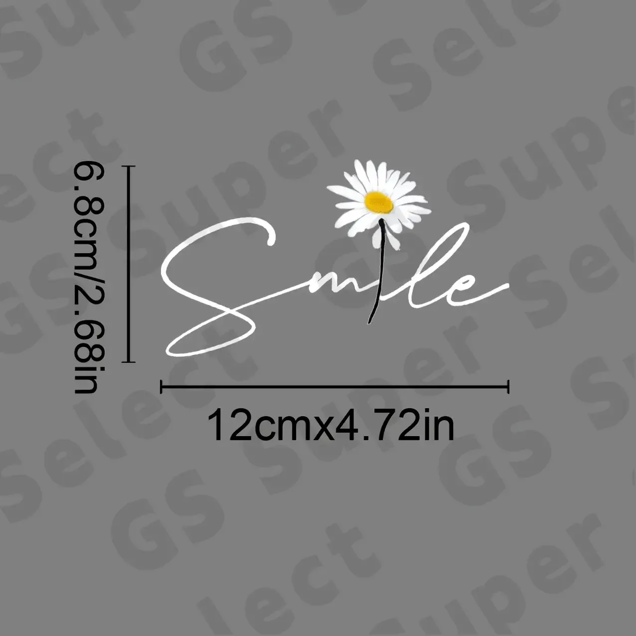 

Smile Quote Daisy Vinyl Decal, Waterproof Removable Sticker for Car Motorcycle Truck Laptop Home Decor