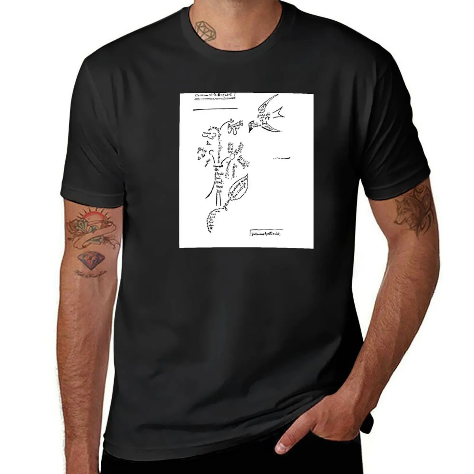 L-oiseau et le bouquet by Apollinaire T-Shirt heavyweights customizeds cute tops mens t shirt graphic