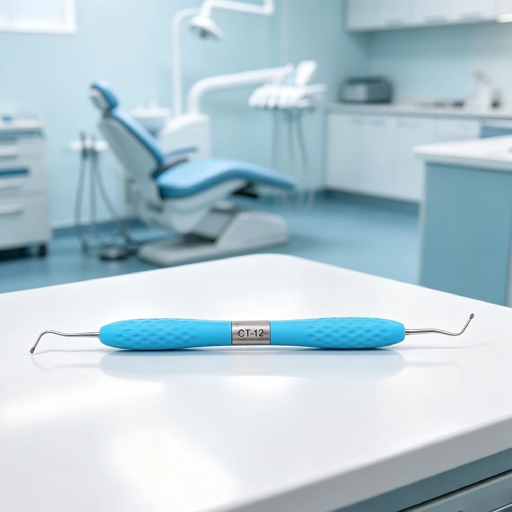 AZDENT Dental-Restaurationsinstrument CT12: Zahnschmelzmeißel, Löffel, Excavator, Gingivale Kantenformer, Cord-Packer, Reparatursonde – Detail 6