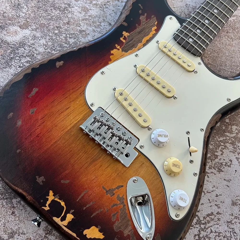 Handmade 2026 Custom store handmade guitar retro finish personalized  guitar