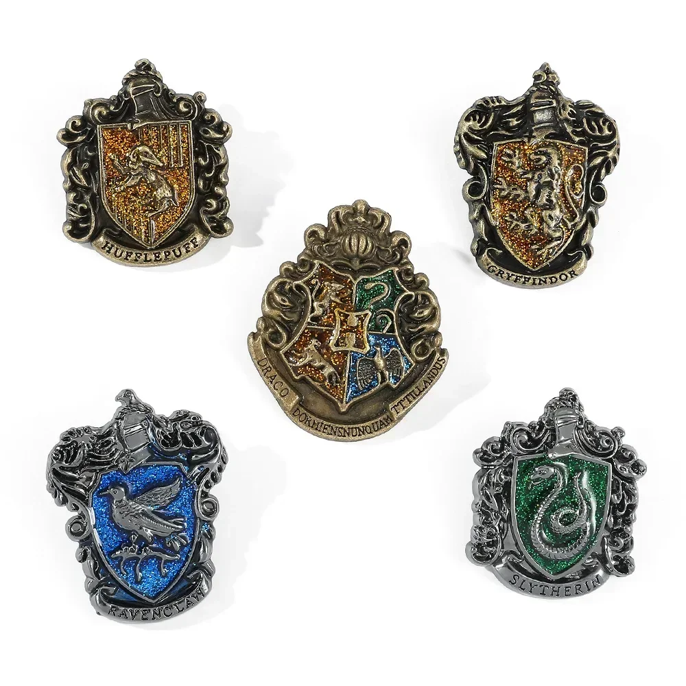 Creative Magic Brooch Harries Potters Movie Peripherals Metal Badge Cute Anime Figure Enamel Pins Decoration Kids Jewelry Gifts