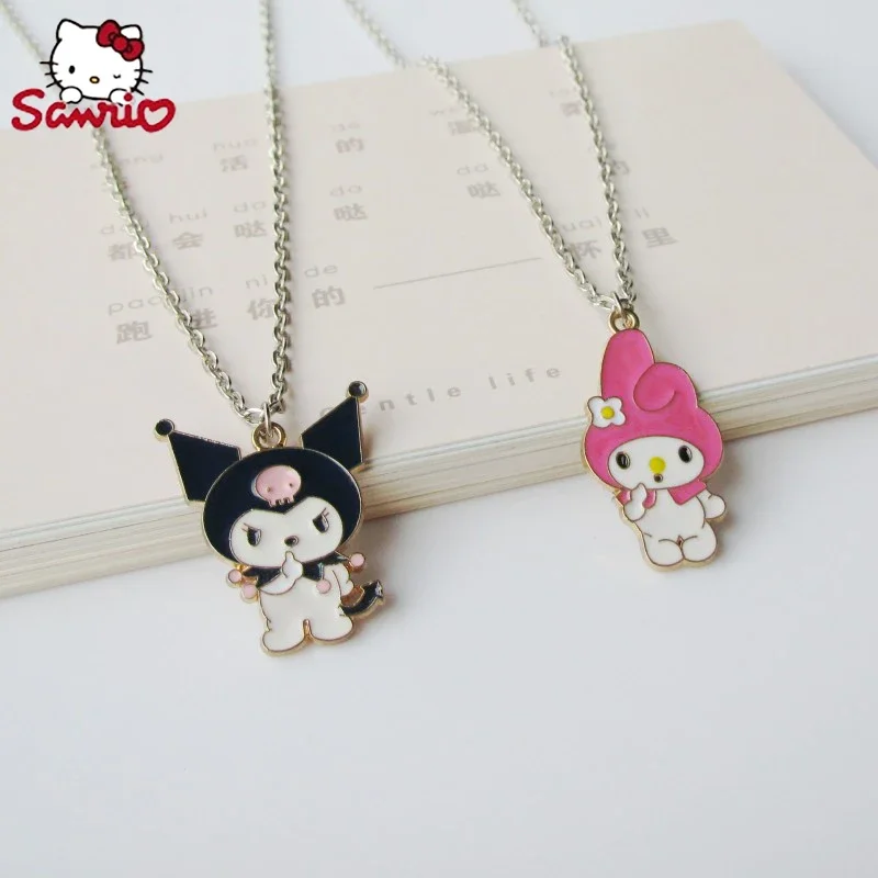 Sanurgente-Collier Pendentif Initial pour Femme, Melody Kuromi Cinnamoroll, Kawaii, Cadeaux pour Garçons et Bol, Accessoires pour Enfants