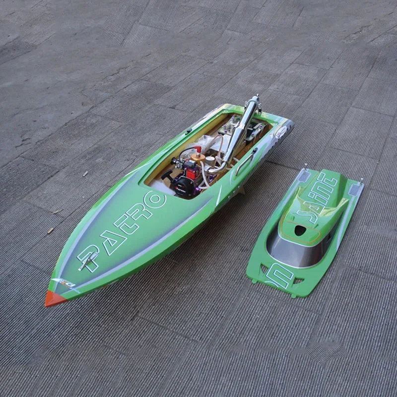 Barco de velocidad accionado por aceite RC 29CC, yate de carreras, modelo de barco terminado, juguete de regalo, barco de carreras con Control remoto, barco terminado