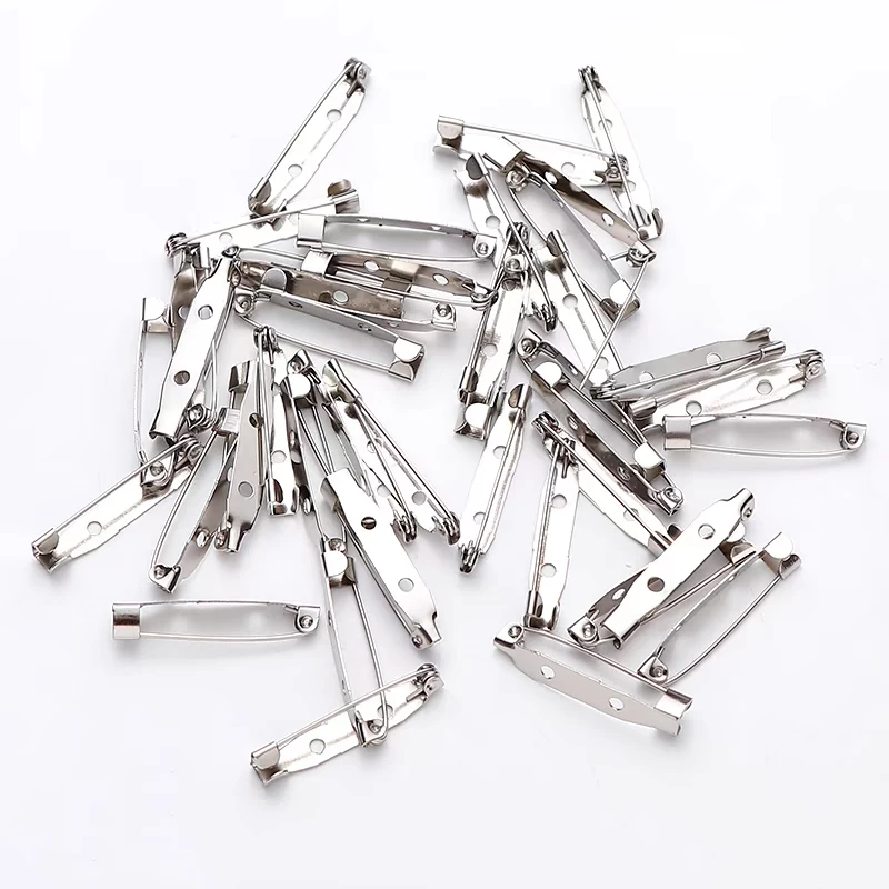 40/80pcs Metal Brooch Base DIY Making Jewelry Back Pins Safety Holder Findings Stainless Steel Components Settings Needles