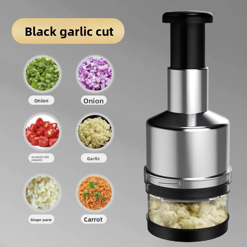 هراسة ثوم يدوية من الفولاذ المقاوم للصدأ، هراسة ثوم سهلة الاستخدام، مفرمة خضروات زنجبيل وبصل للمنزل