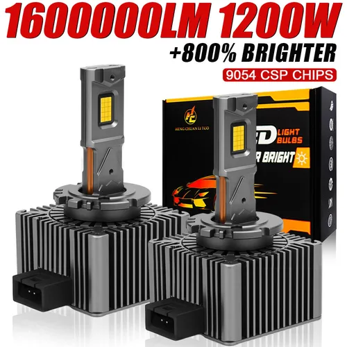 D3S D1S faros LED Canbus 1:1 HID D2S D4S D8S D1R D2R D3R D4R lámpara automática 1600000LM 1200W Plug & Play Turbo bombilla LED para coche