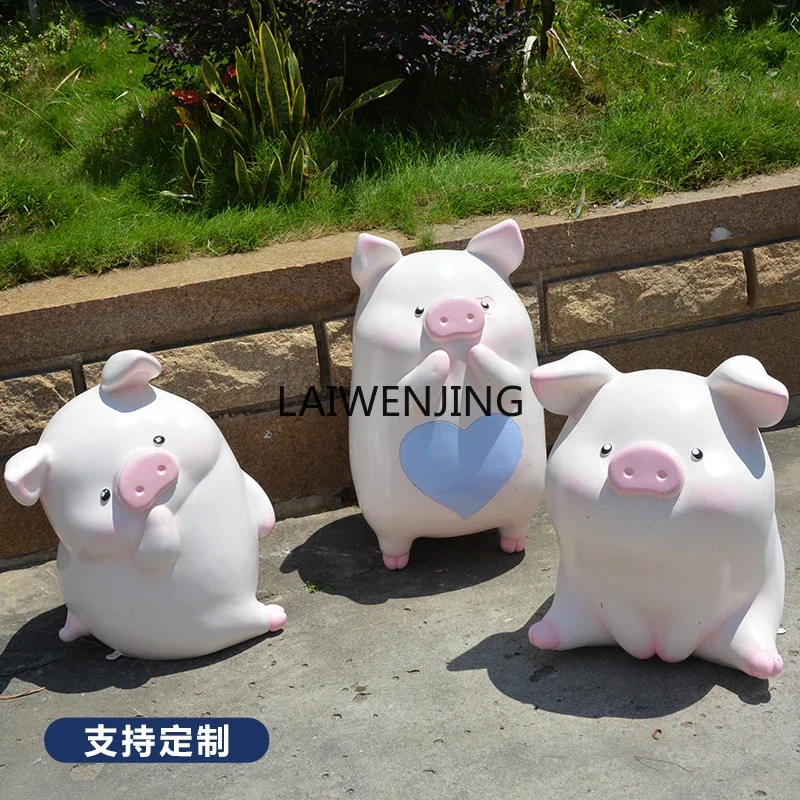 SGF shopping mall outdoor landscape ornament fiberglass cartoon cute pig sculpture