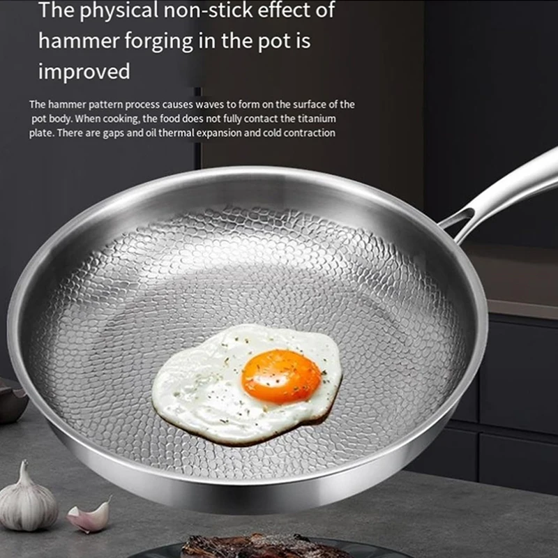 

【W】Titanium Hammered Pan Pro With Lid Titanium Pans For Cooking Durable Scratch Resistant Non Stick Titanium Nutri Pan For