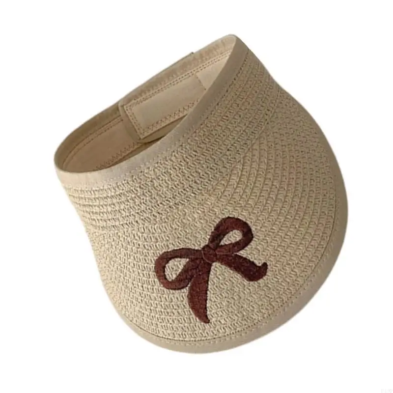 

F19F Foldable Wide Brims Empty Top Hat Summer Sun Hat Beach Getaways Visor Hat for Children Kids Picnics Camping Outdoor Hat