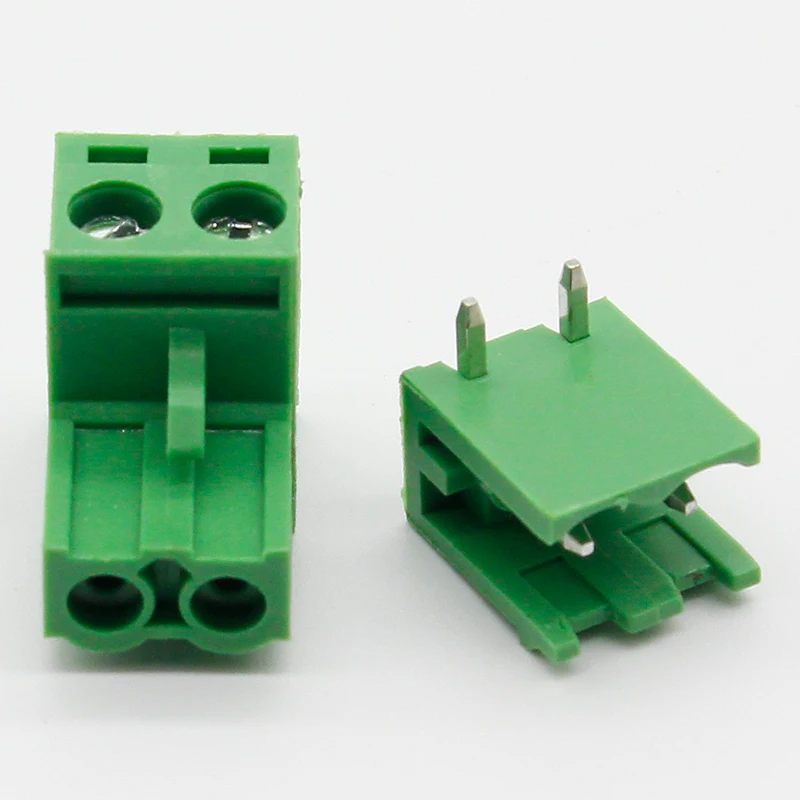 10 sets ht5.08 2pin Right angle Terminal plug type 300V 10A 5.08mm pitch connector pcb screw terminal block