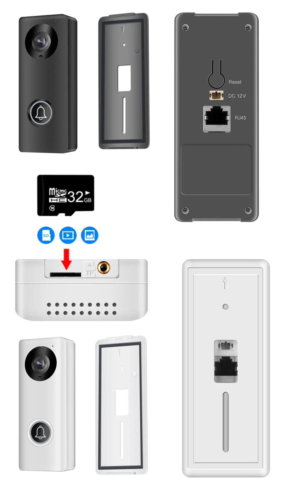 Timbre de puerta inteligente con cámara de seguridad inalámbrica, videoportero IP POE de 1080P, WIFI, aplicación Tuya