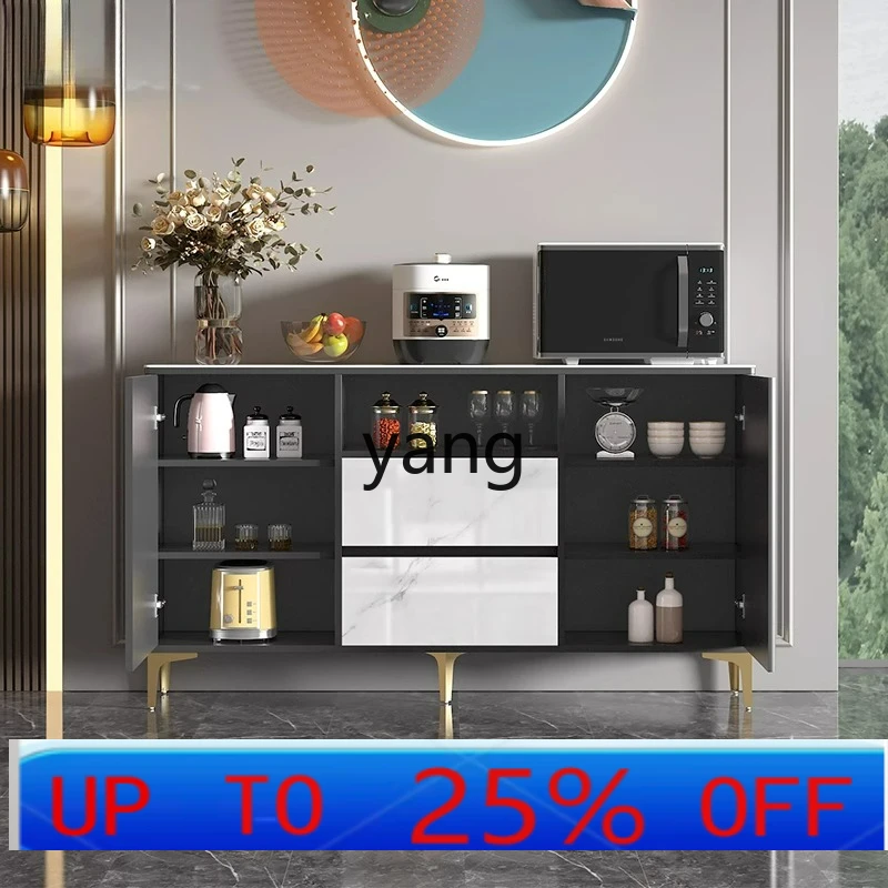 Lmm  light luxury rock slab dining side cabinet household multi-functional storage integrated wall living room tea cabinet