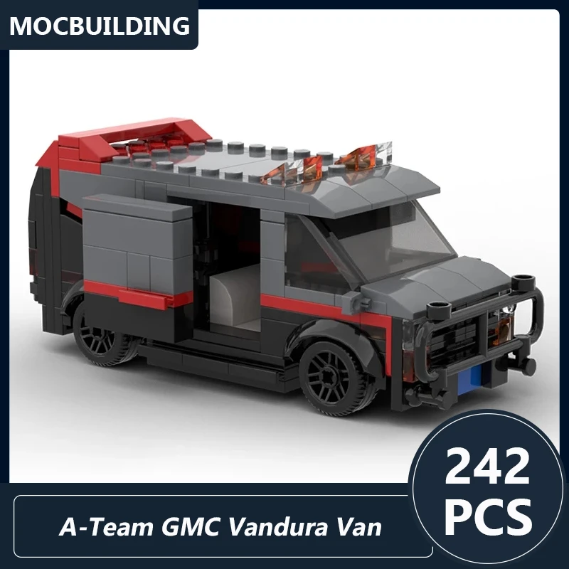 A-team gmc vandura van-ビルディングブロック,DIYビルディングブロック,組み立てレンガ,自動車,教育用ディスプレイおもちゃ,クリスマスプレゼント,242個