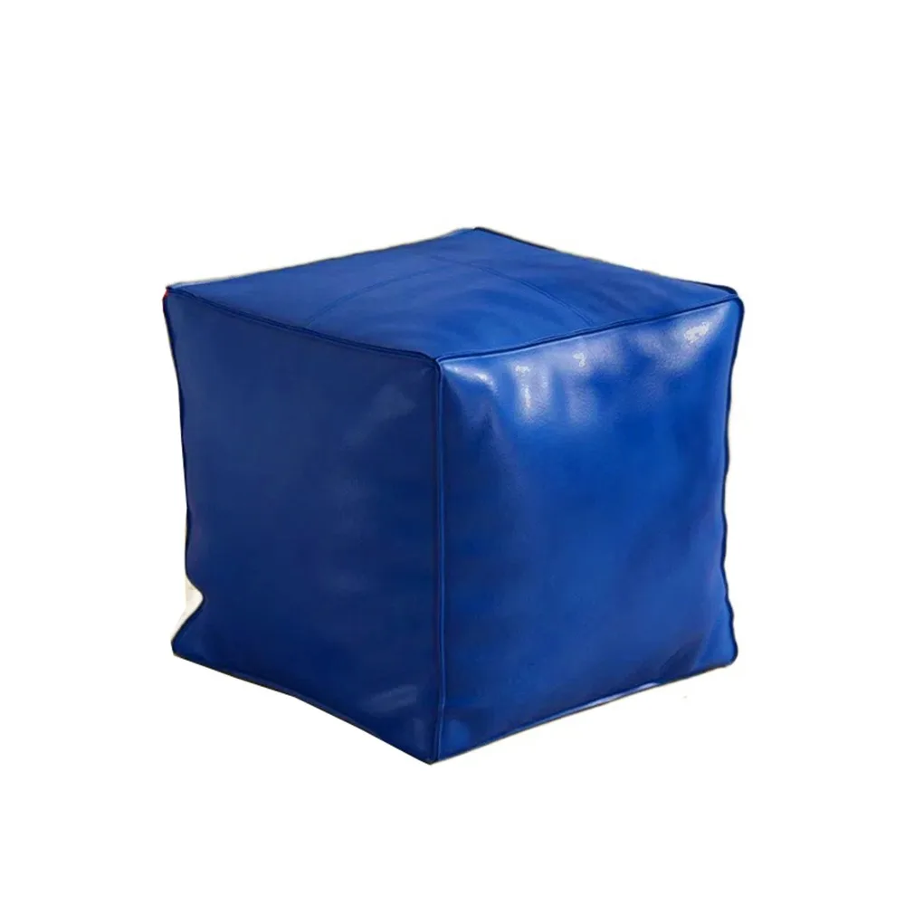 

Minimalist Non-Slip Storage Stool Waterproof No Fillings PU Leather Ottoman Large Capacity Square Moroccan Pouf Bedroom