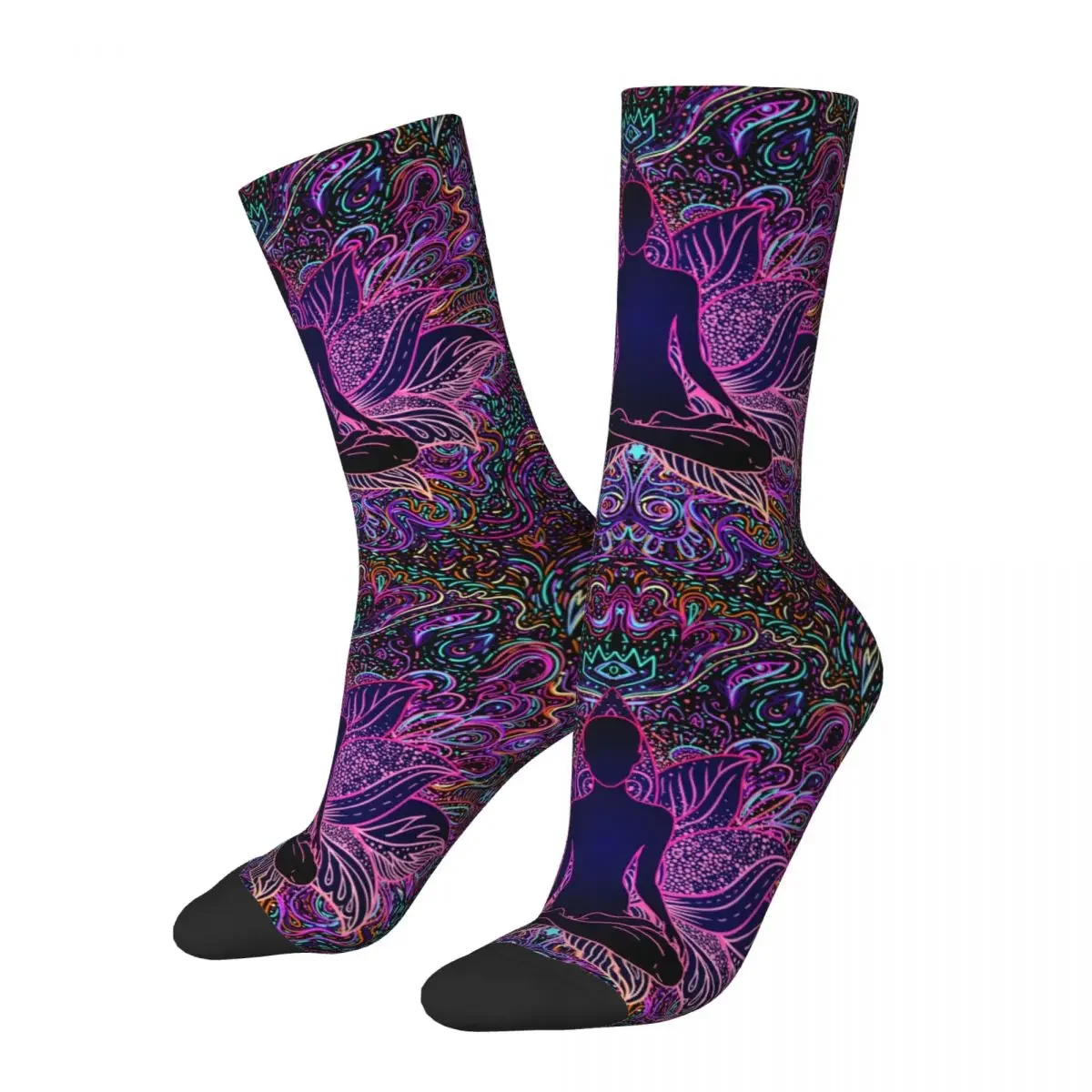 

Indian Buddha Zen Mandala Socks Men Women Funny Happy Psychedelic Socks Novelty Street Crazy Spring Summer Autumn Socks Gifts