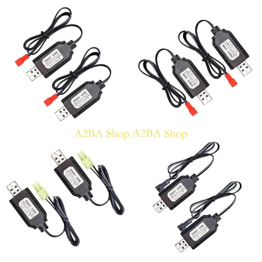 A2BA 2Pcs 7.2V USB Charging Cable for JST/SM2.0 2P Plug for Old Version Excavators