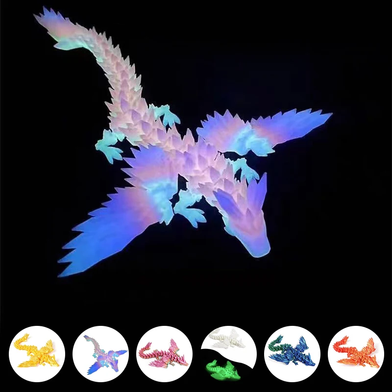 3D Printed Dinosaur Movable Echinosaurus Figurine Dragons Bone Model Desktop Craft Ornament Creative Novelty Gifts for Kids