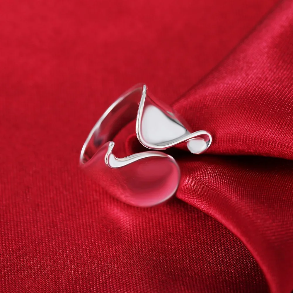 925 Sterling Silver elegant Simple Rings For Women adjustable Luxury Fashion Party Wedding Accessories Jewelry Christmas Gifts